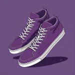 purple sneakers with white soles image